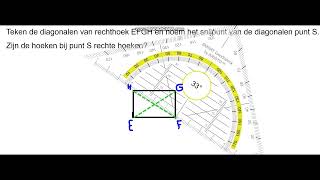Snijpunt Van Diagonalen Van Een Rechthoek. Zijn Dit Rechte Hoeken?