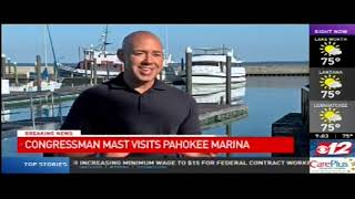 Rep. Mast Tours Pahokee Marina After Toxic Algae Forms at Lake O