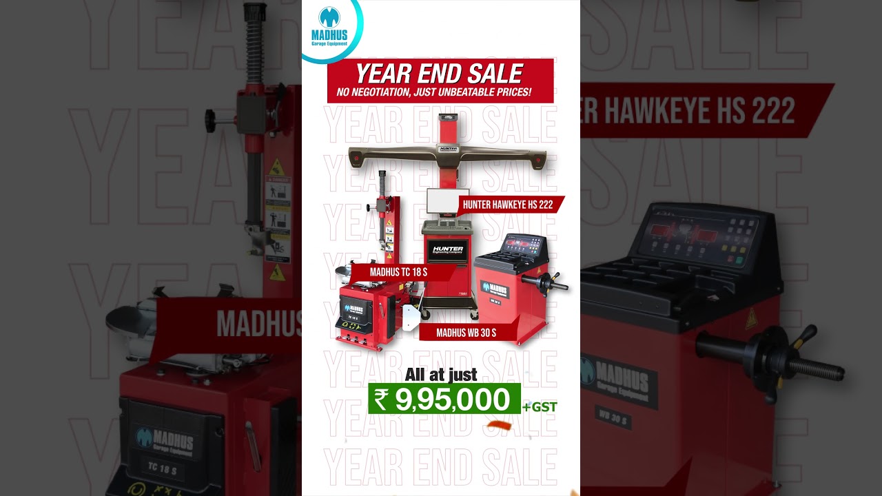 Special offer on Hunter Aligner and Madhus Wheel Balancer and Tyre Changer!