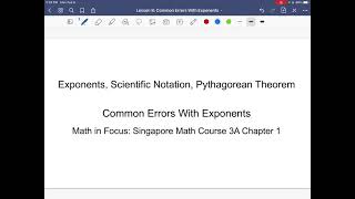 Grade 8 Common Errors With Exponents