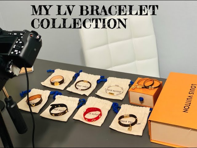 Louis Vuitton LV Padlock Bracelet Red Leather. Size 19