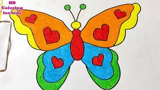 Butterfly Coloring Pages for Kids || How To Easy Draw and Color Butterfly for Kids