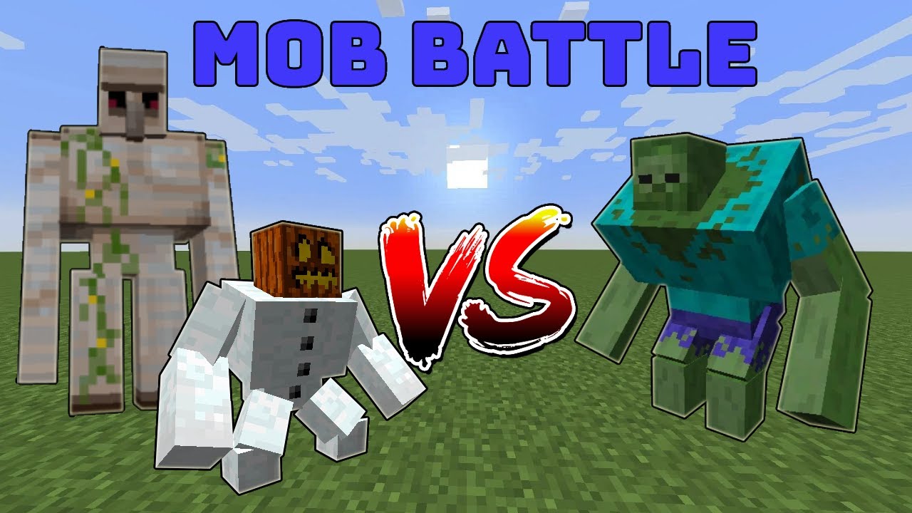 Iron Golem & Mutant Snow Golem vs Mutant Zombie! Minecraft Mob Battles! YouTube
