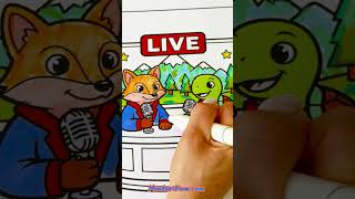 Must See Turtle Fox Talk Show Coloring Page Breezy Adventures Calming Coloring Book