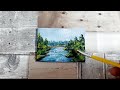 Pintando Mini Cuadros / Paisaje con Pintura Acrílica