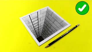 3D Drawings ⭐ How to Draw a 3D HOLE in Pencil  Drawings for Beginners