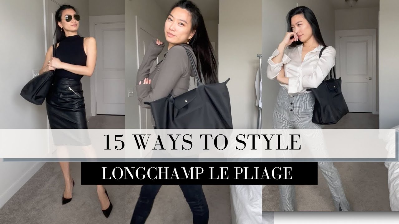 how to style ANY LONGCHAMP LE PLIAGE tote bag, 15 ways to wear a nylon bag