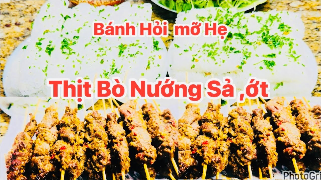 Thịt Bò ướp Sả ,Tỏi,ớt Nướng  & Bánh Hỏi Rau sống Nước Mắm  Chua chua ngọt Ngọt -Dung Richmond 🇺🇸