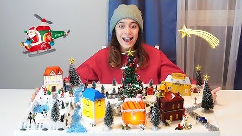 MONTEI UMA MINI CIDADE SUPER FOFA DE NATAL ★ Maquete do Polo Norte com a Vila e a Casa do Papai Noel