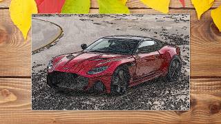 Coloring a Red Aston Martin DBS Superleggera | Pencil ASMR