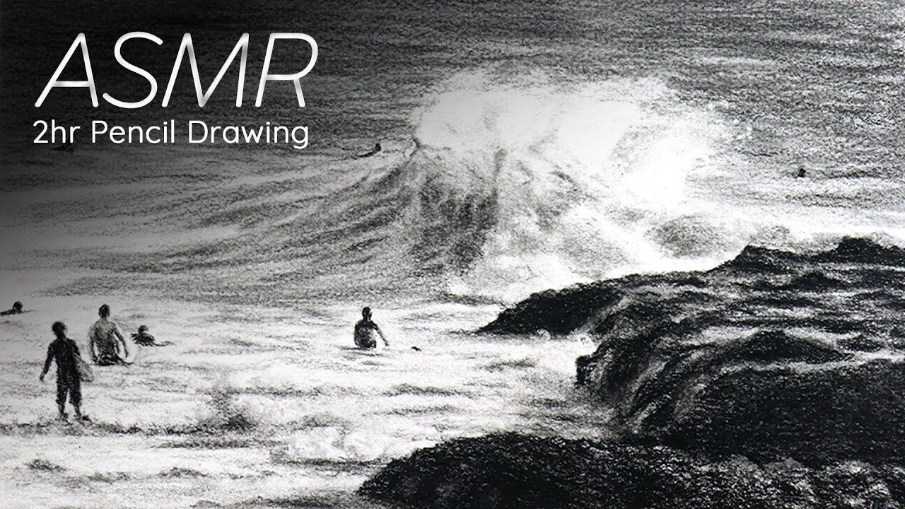 Snapper Rocks Drawing ASMR Charcoal Drawing: Snapper Rocks, Australia (With Ocean Sounds ...