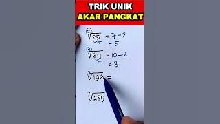 TRIK AKAR PANGKAT #maths #perkaliancepat #mathstricks #mathematics