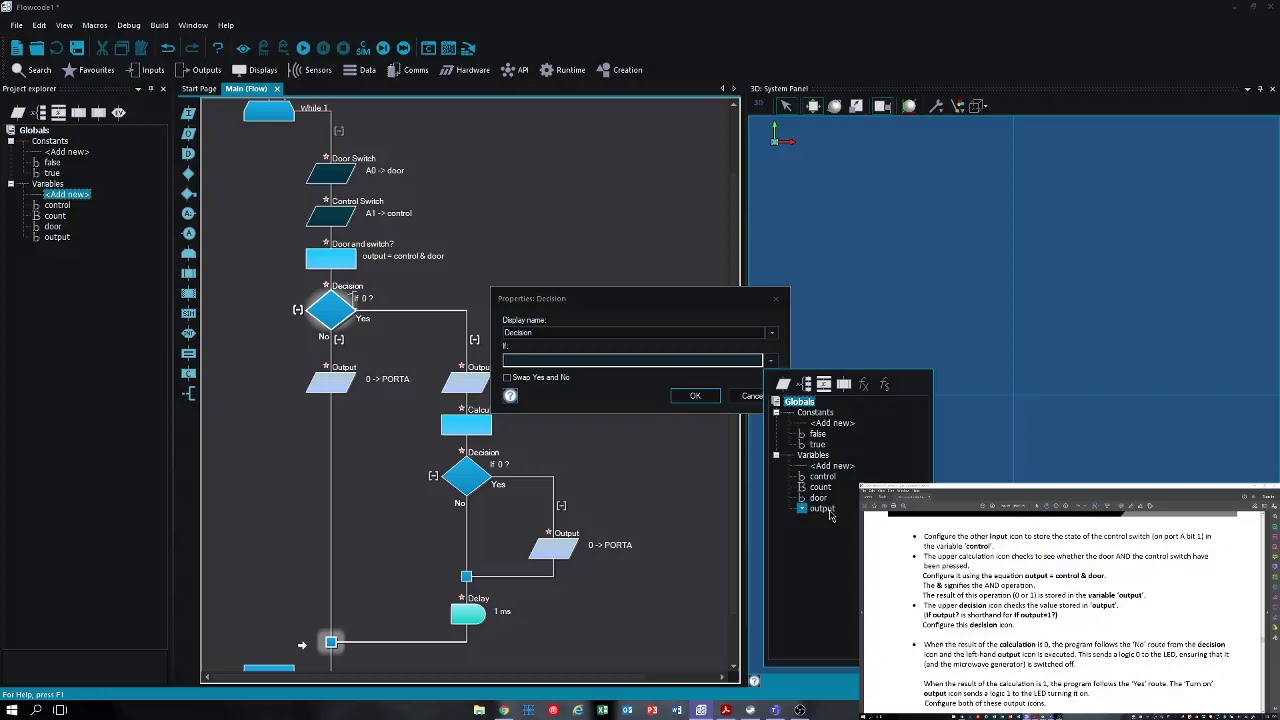 Working through Flowcode example 6a - YouTube