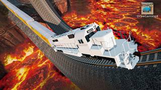 Trains on Loop Bridge Passsing through Cayon Lava - BeamNG Drive