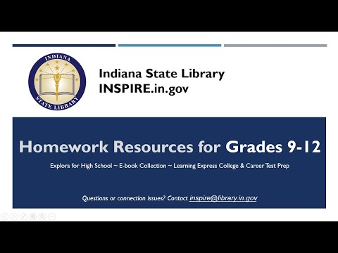 INSPIRE Homework Resources for Grades 9-12 Tutorial
