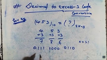 Decimal to Excess 3 code conversion in hindi || decimal to excess 3 code conversion short methods