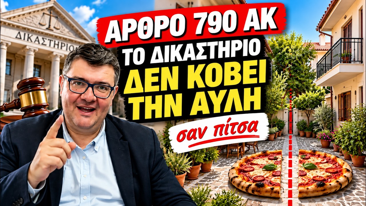 🍕 Το δικαστήριο ΔΕΝ κόβει την αυλή σαν πίτσα! ⚖️ Άρθρο 790 ΑΚ