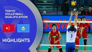 China vs. Kazakhstan -Highlights | AVC Men's Tokyo Volleyball Qualification 2020