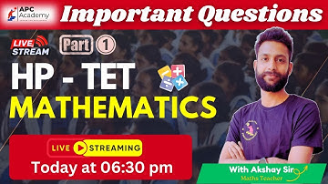HP-TET  ||  MATHEMATICS || P - 1 Most Important Questions + PYQ #hptet2025 #apcacademy #hpbose #tet