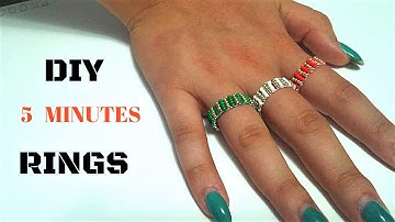 How to make rings. Beaded rings tutorial. Diy 5 minutes rings