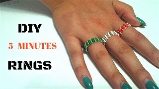 How to make beaded rings in only 5 minutes. follow this easy beading
tutorial and different colors of rings. beautiful, fun!