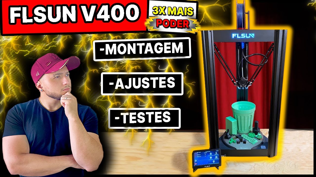 Impressora 3D 3x Mais rapida! Fácil de operar! Crie Peças! (V400 FLsun)