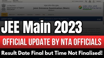 JEE Mains Result 2023 Official Update by #nta officials 🔥| JEE Mains 2023 Session 2 Result Urgent ✅