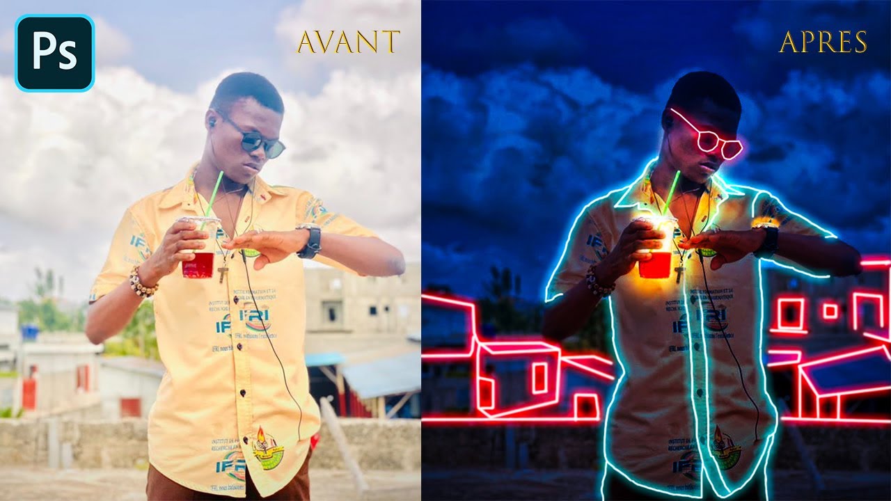 Comment faire un Effet 🔥lumineux🔥sur photoshop | tutoriel facile - YouTube