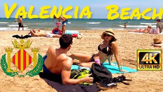 What interesting things can you see on the beaches of Spain?! Beach walking 4K | Valencia Walk tour