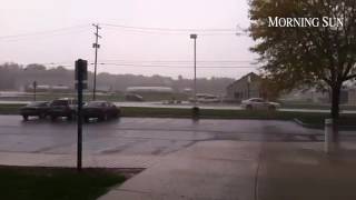 The anticipated rain has arrived in Mt Pleasant