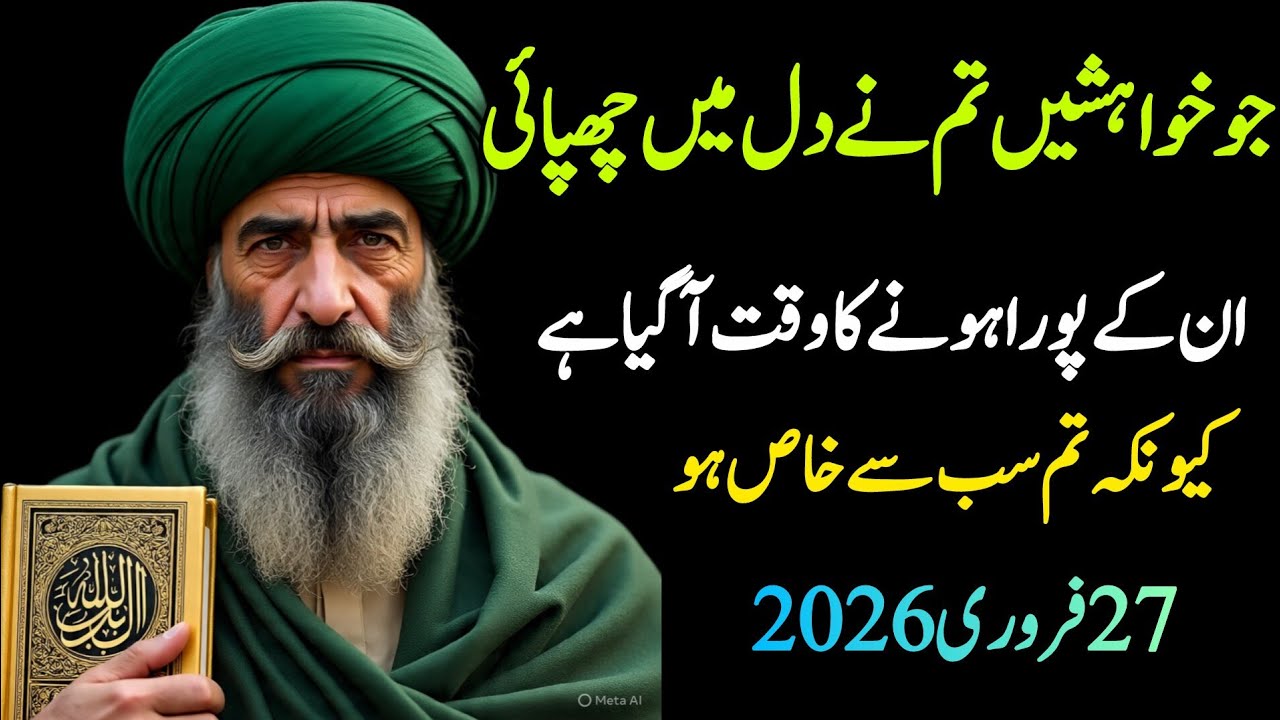 ✅26 February 2026 Jo Khawahishain Tum Ne Dil Mein Chupai unka wqt agya hai