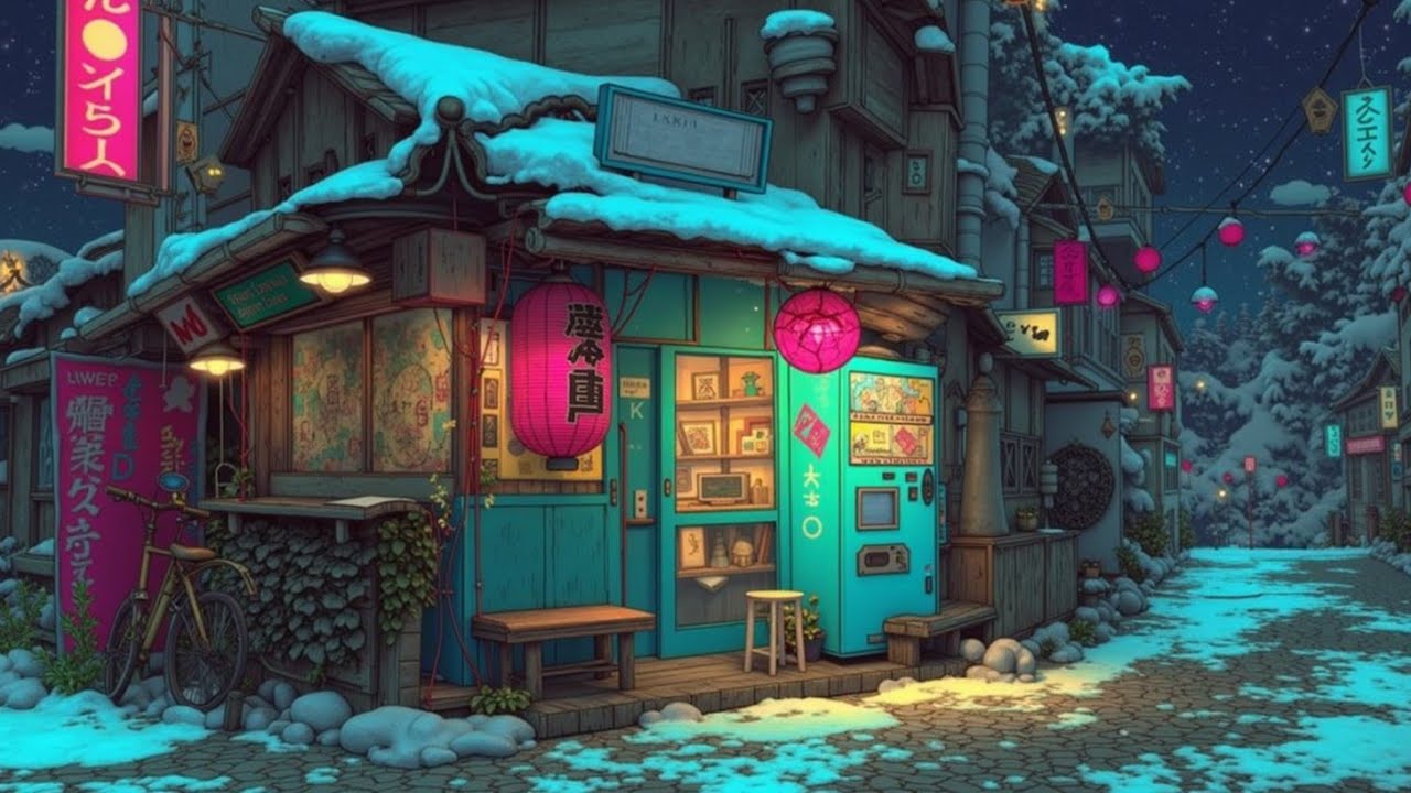 Винтажная Япония Глубокий Фокус | Инструментальная Снежная Расслабляющая Музыка для Учебы