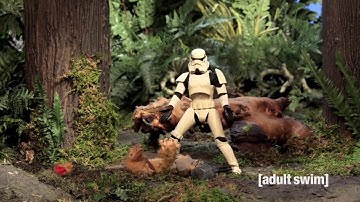 Gary the Stormtrooper Runs Over an Ewok with his Speeder Bike - Robot Chicken HD