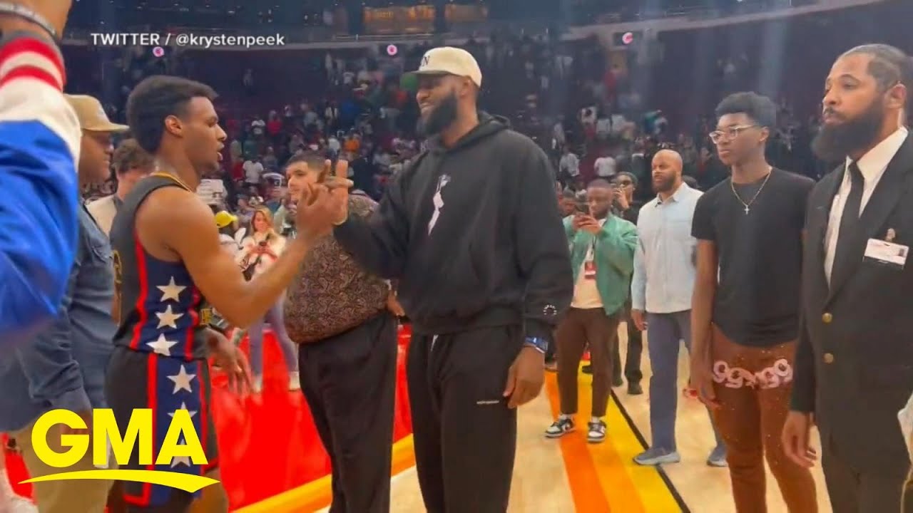 Picture Of LeBron James And Bronny James At McDonald's All