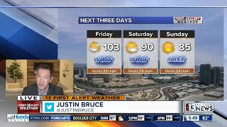 The june 5, 2020 morning weather forecast for las vegas.