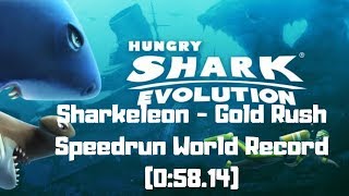 Hungry Shark Evolution - Sharkeleon - Gold Rush - World Record Speedrun (0:58.14)