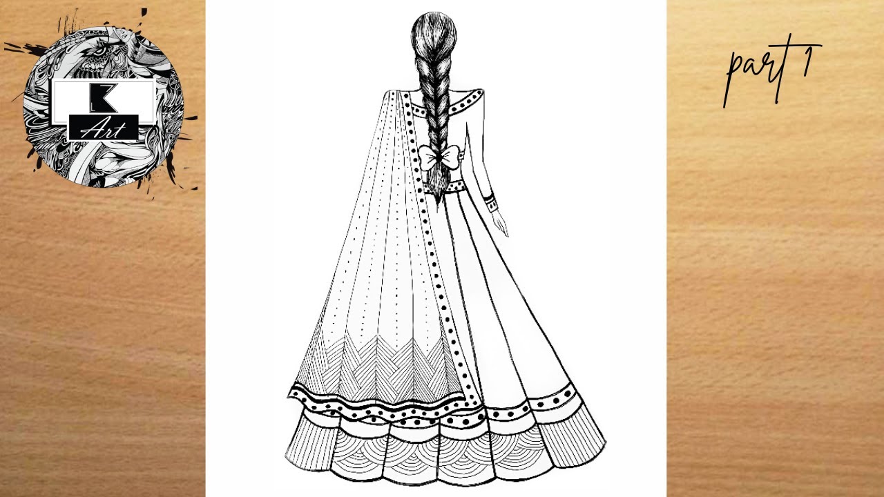 How to Draw a Girl Wearing Beautiful Lehenga for Beginners || Pencil Sketch tutorial || Girl Drawing
