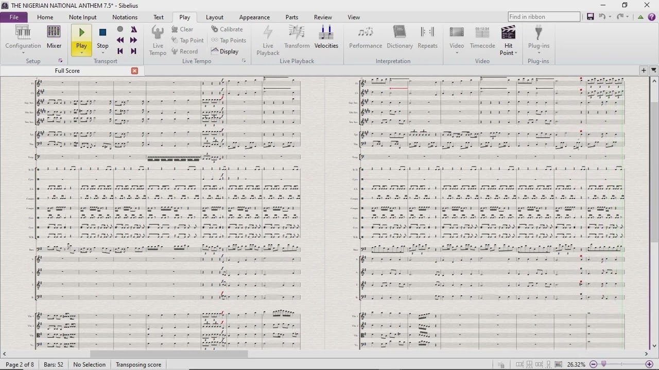 The NIGERIAN NATIONAL ANTHEM arr. by Marcel. Nwolisa