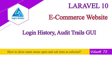login history page | audit trails page | show menu open and sub item selected | laravel in Pashto