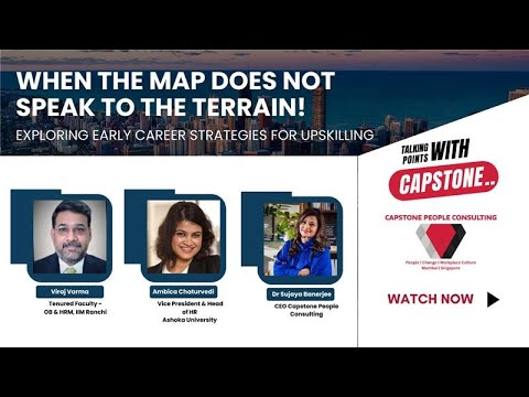 In this episode of Talking Points with Capstone titled “When the Map Does Not Speak to the Terrain!”, we dive deep into the realities of the challenges faced by early and mid-career professionals navigating a world where the speed of change far outpaces traditional learning systems. As new-age roles emerge, AI reshapes workplaces, and skills become outdated faster than ever before, many young professionals find themselves holding a “map” that no longer matches the “terrain.”

This conversation sheds light on the urgent need for agility, continuous learning, and intentional career-building strategies in the new economy. We explore how early professionals can adapt, upskill, and find clarity amid constant transformation—while organizations and academic institutions rethink how they support the workforce of tomorrow.

Featuring insights from:
Viraj Varma – Tenured Faculty, OB & HRM, IIM Ranchi
Ambica Chaturvedi – Vice President & Head of HR, Ashoka University
in conversation with Dr Sujaya Banerjee – CEO, Capstone People Consulting

This conversation offers powerful perspectives for young professionals, educators, HR leaders, and organizations committed to building capability and resilience in the workforce.

Follow us for more thought-provoking conversations on Talking Points with Capstone.
Do share your reflections, comments, and insights below—we’d love to hear from you!

Connect with us
🌐 Visit us: https://capstonepeople.com/ 
📩 Reach out: contact@capstonepeople.com 
🔗 Follow on LinkedIn: www.linkedin.com/company/capstonepeople