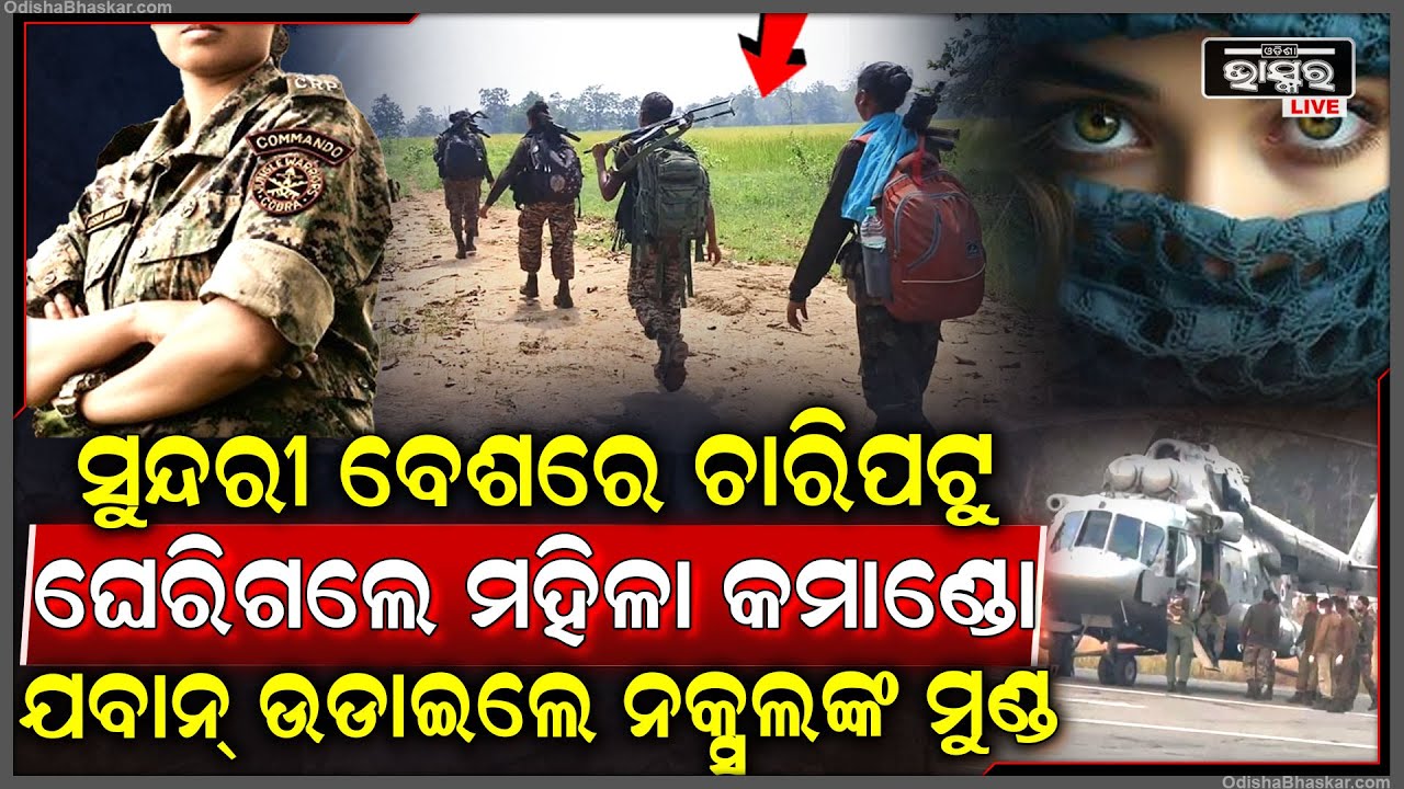 ସୁନ୍ଦରୀ ବେଶରେ ନକ୍ସଲଙ୍କୁ ଚାରିପଟୁ ଘେରିଗଲେ ମହିଳା କମାଣ୍ଡୋ, ଗୋଡାଇ ଗୋଡାଇ ମୁଣ୍ଡ ଉଡାଇଲେ ଯବାନ