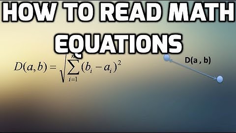 How to Read Math Equations
