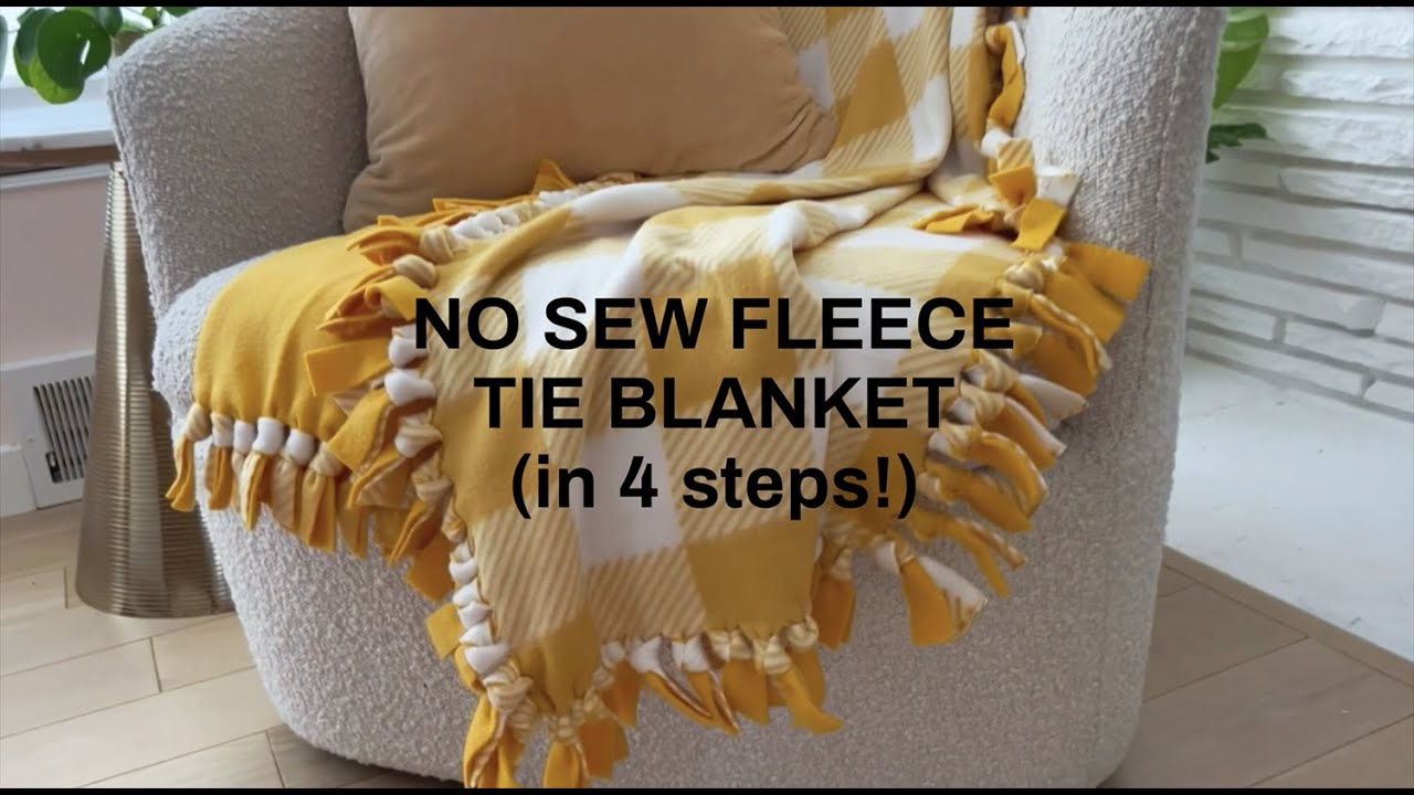 Monogrammed Fleece Tie Blanket the Quick & Easy Way