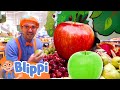 Blippi Visits an Apple Fruit Factory | Kids Cartoon Show | Toddler Songs | Healthy Habits for kids