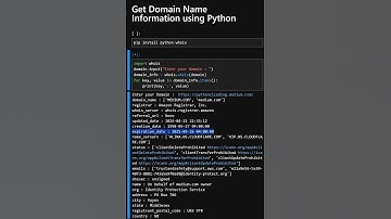 Get Domain Name Information using Python #python #domain #coding