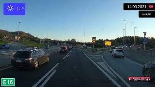 Driving Through Åsane (Norway) From Nyborg To Ervik 14.09.2021 Timelapse X4