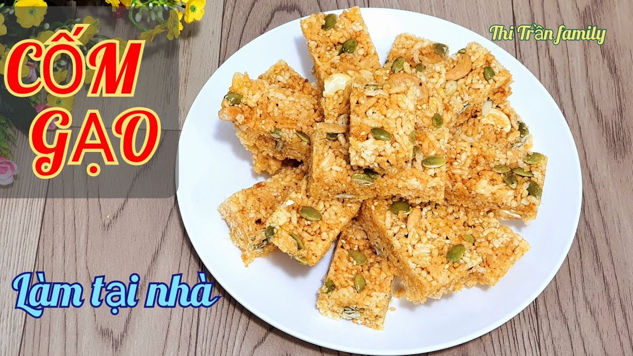 Cốm gạo | Cốm gạo tại nhà, giòn tan | Thi Trần family
