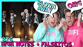HONEST REACTION TO BTS HIGH NOTES & FALSETTOS COMPILATION // First Time Reaction to BTS