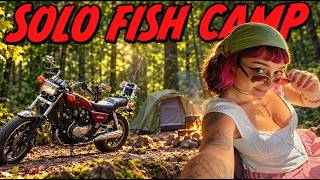 Going motorcycle camping just to fish by the river alone