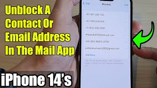 iPhone 14's/14 Pro Max: How to Unblock A Contact Or Email Address In The Mail App